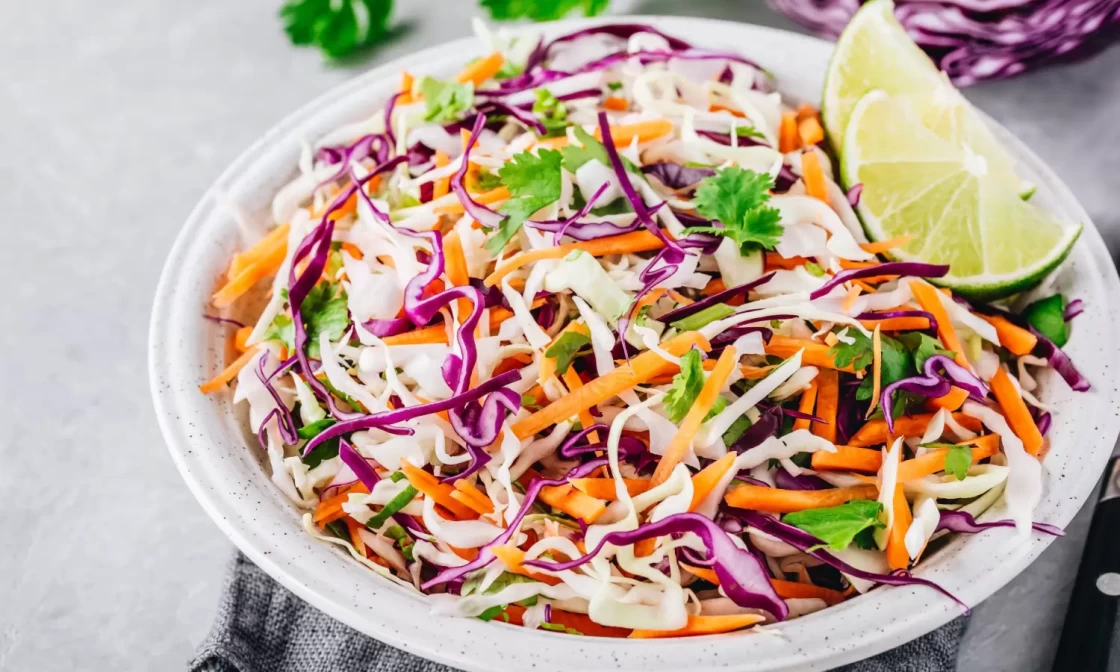 Charred Cabbage & Cilantro Lime Slaw